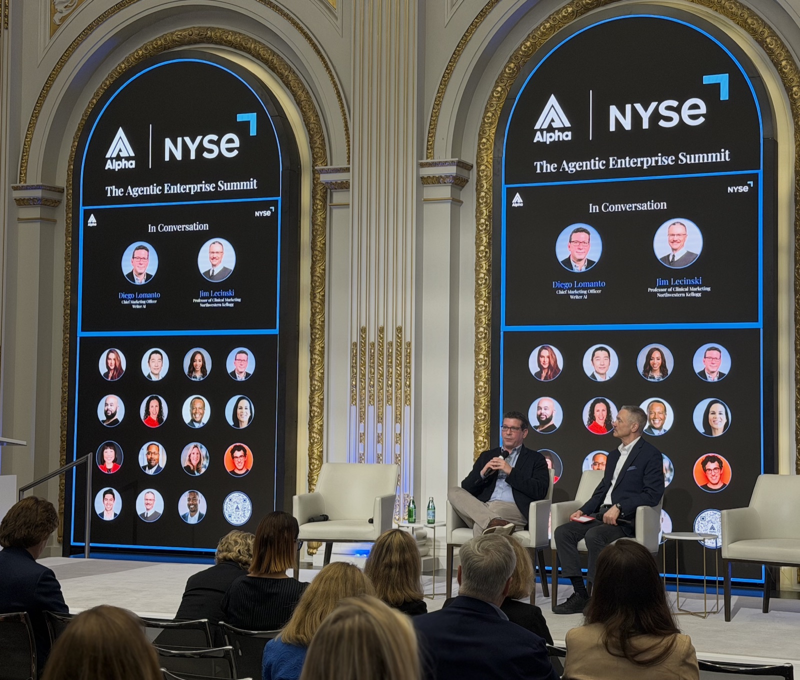 Diego Lomanto and Jim Lecinski in conversation at the Alpha and NYSE summit.