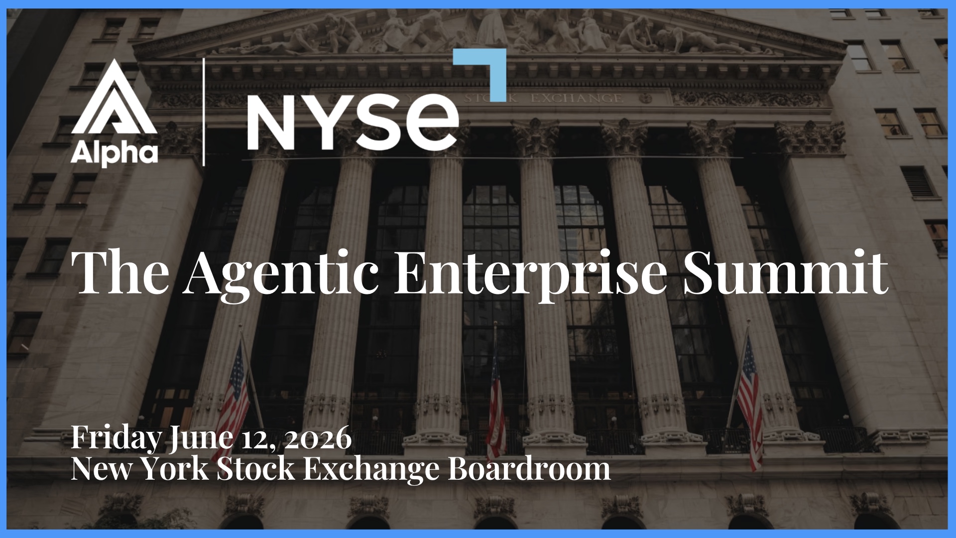 Alpha's Agentic Enterprise Summit at the New York Stock Exchange.